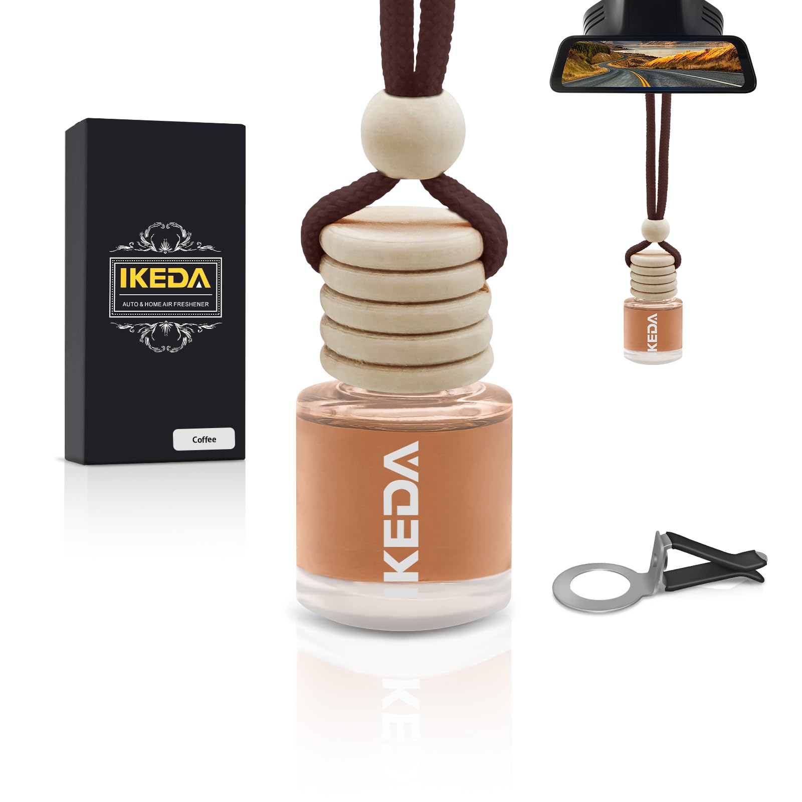 Ikeda Autoduft,Duftbaum Auto Innenraum,HäNgender Auto-Lufterfrischer,Geschenke FüR Frauen MäNner,HäNgender Lufterfrischer FüR Auto & Zuhause,10 ml,Grüner Tee