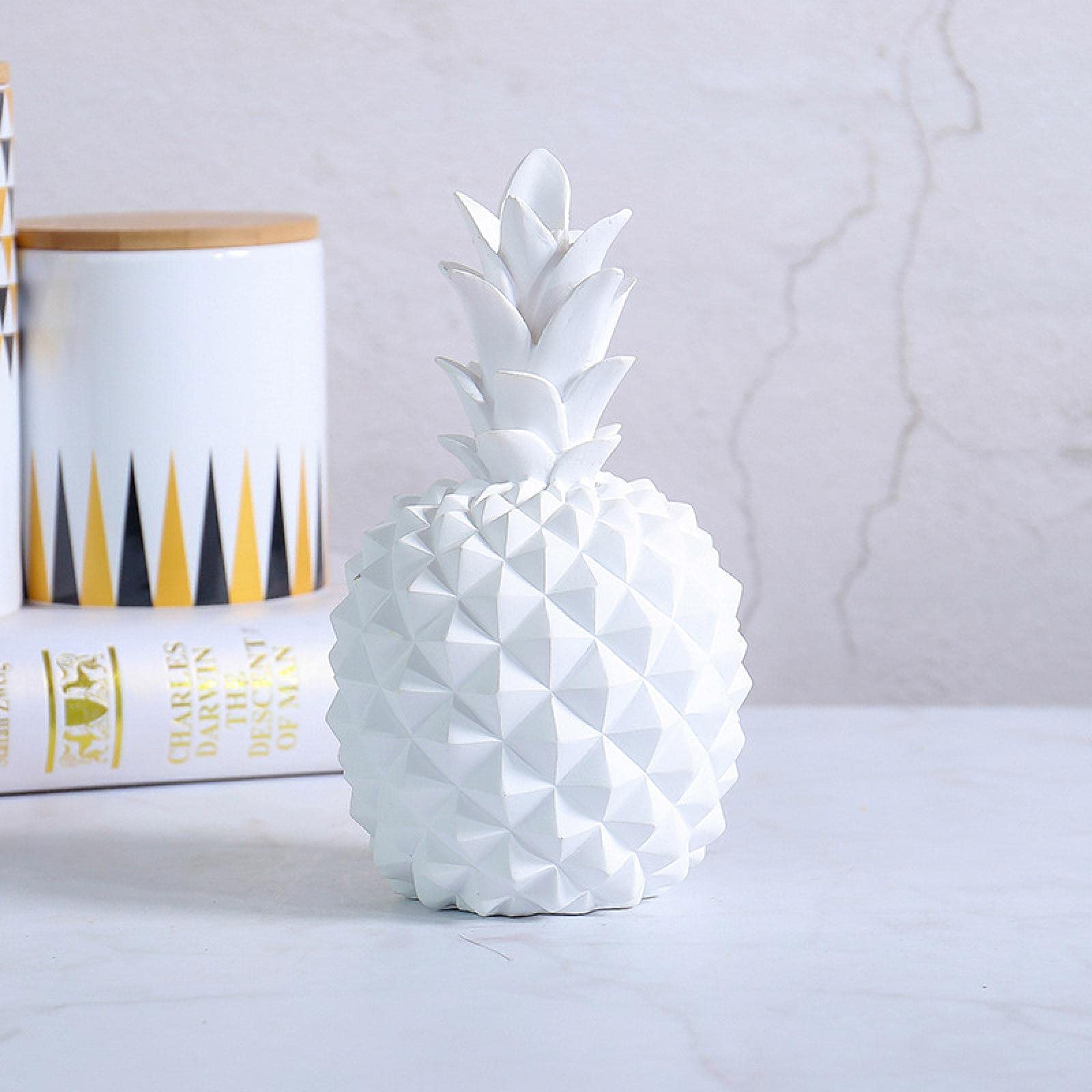NC European Pineapple Home Ornaments Creative Modern Simple Soft Decoration Anchovies Resin Crafts Decoration Cal_King White Medium BS-930