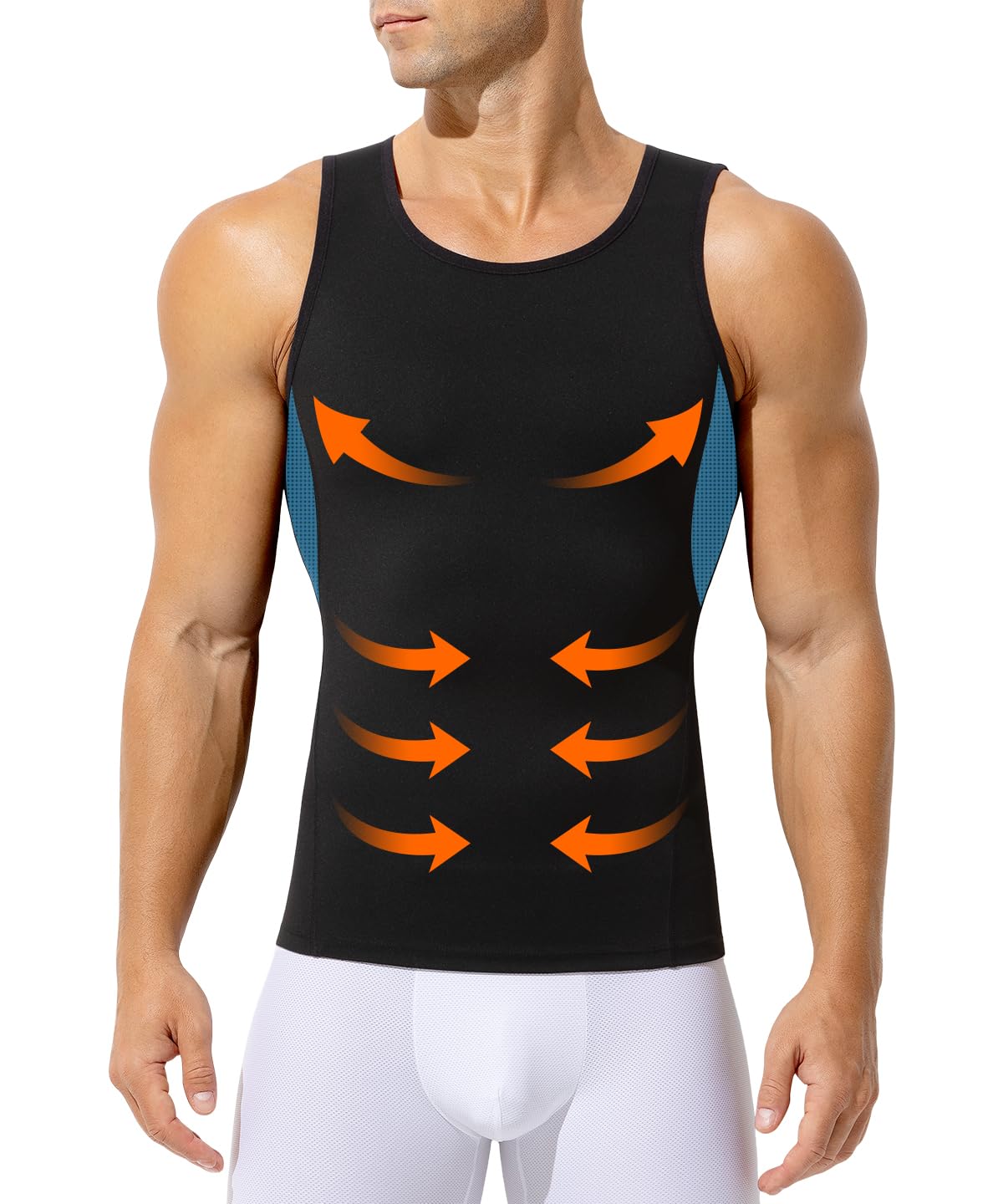 Canotte Compressione Uomo, Shapewear Maglietta Contenitiva Snellente Intimo Sportivo Fitness Canottiera - 1