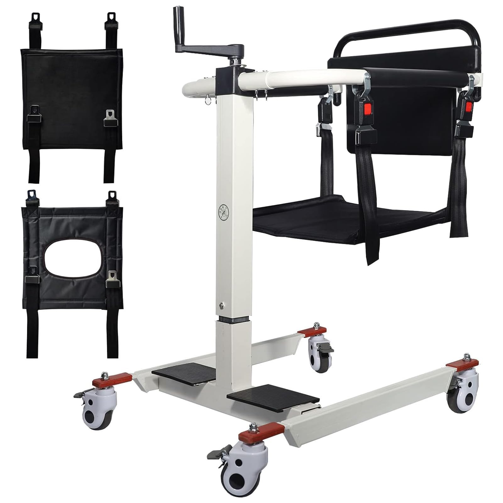 Patient Lift Transfer Chair, Patient Lift Transfer Wheelchair for Home, Wheelchair Lift for Car, Bedside Commode Bathroom Wheelchair for Elderly, Transfer Chairs for Seniors (Without Bedpan)