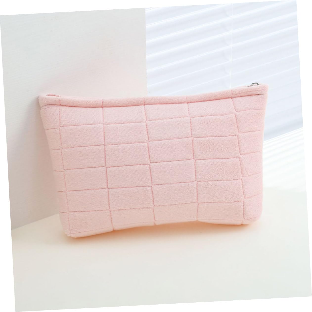 5piezas Bolsa De Maquillaje De Gran Capacidad Neceser Cosmético Portátil De Peluche para y Almacenamiento De Accesorios De