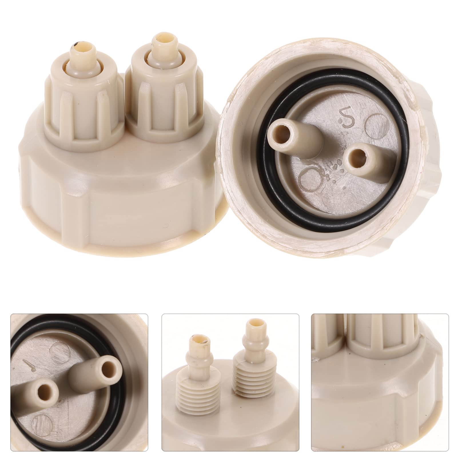 Hohopeti 2-Pack Aquarium CO2 Reactor Bottle Caps - Quick Diffuser Caps For DIY Carbon Dioxide Generator Systems