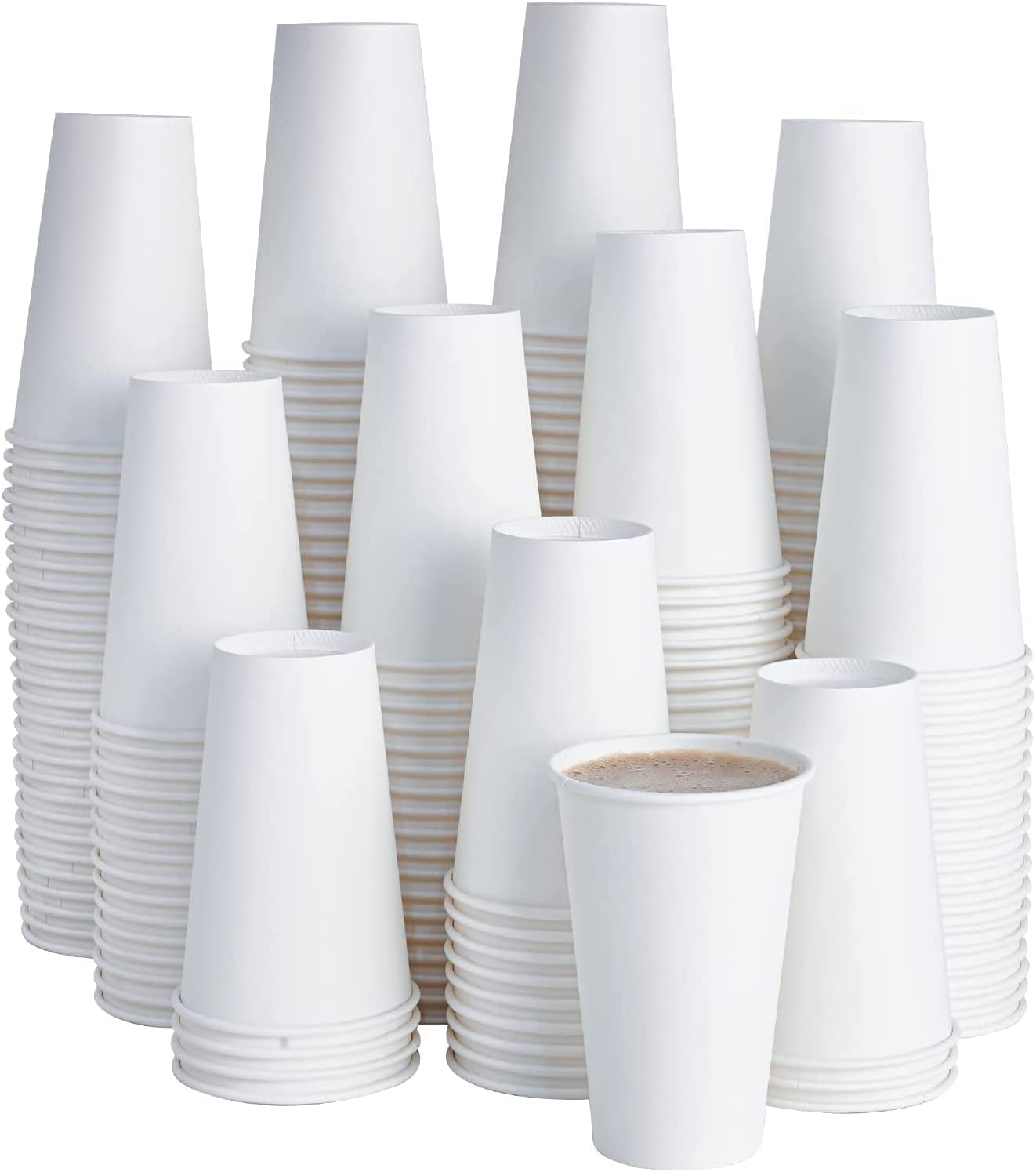Lot de Gobelets 200ml / 20cl - gobelet carton boissons chaudes ou froides - Gobelet jetable écologique en papier compostable (500)