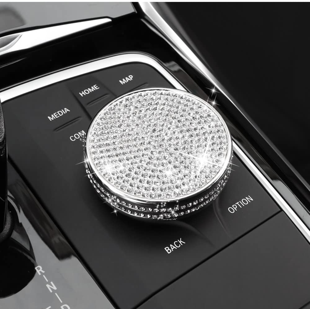 YUWATON Accessori per interni auto Bling per BMW Bling Accessori Accessori Pulsante di accensione 3D Strass Decal Cover (oro rosa