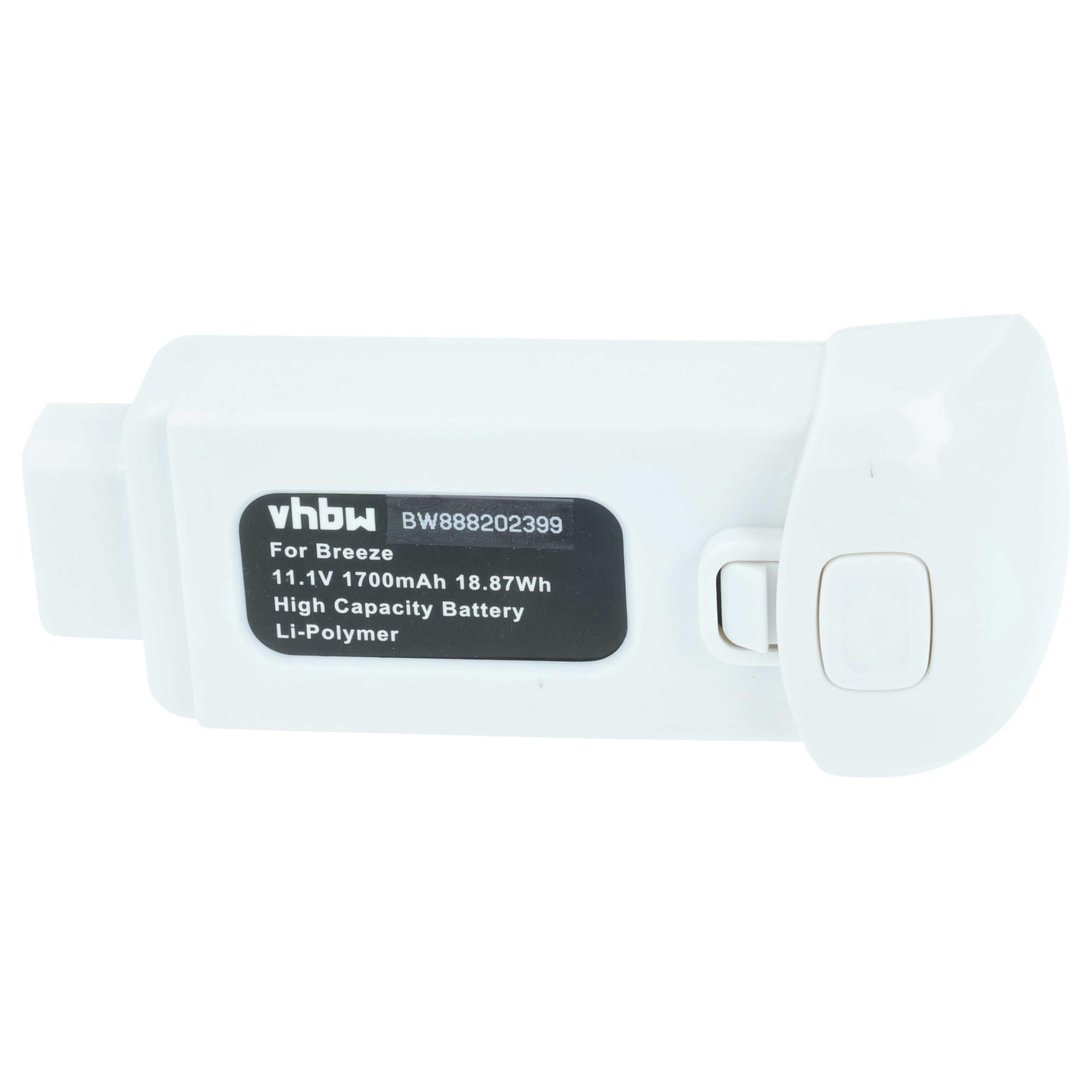 vhbw batteria compatibile con Yuneec Breeze 4K, Breeze drone quadricottero multicottero (1700mAh, 11,1V, Li-Poly)