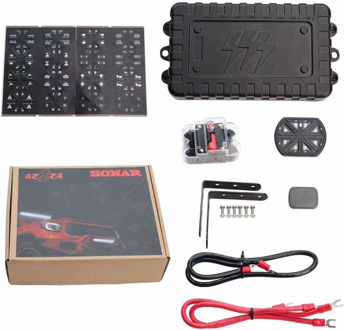 8 Gang Switch Panel with Wireless Remote Control Switch， Universal Circuit Control Relay System Box for Boat UTV SUV Truck（Tacoma/F150/Ranger/4Runner/RAV4/Silverado/GMC and All Other Models）
