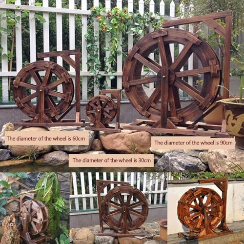 Water Wheel Fountain with Bracket - Indoor/Outdoor Garden Decor, Feng Shui Waterfall Feature for Patios, Balconies, Relaxing Water Sound, Tranquil Home Decoration