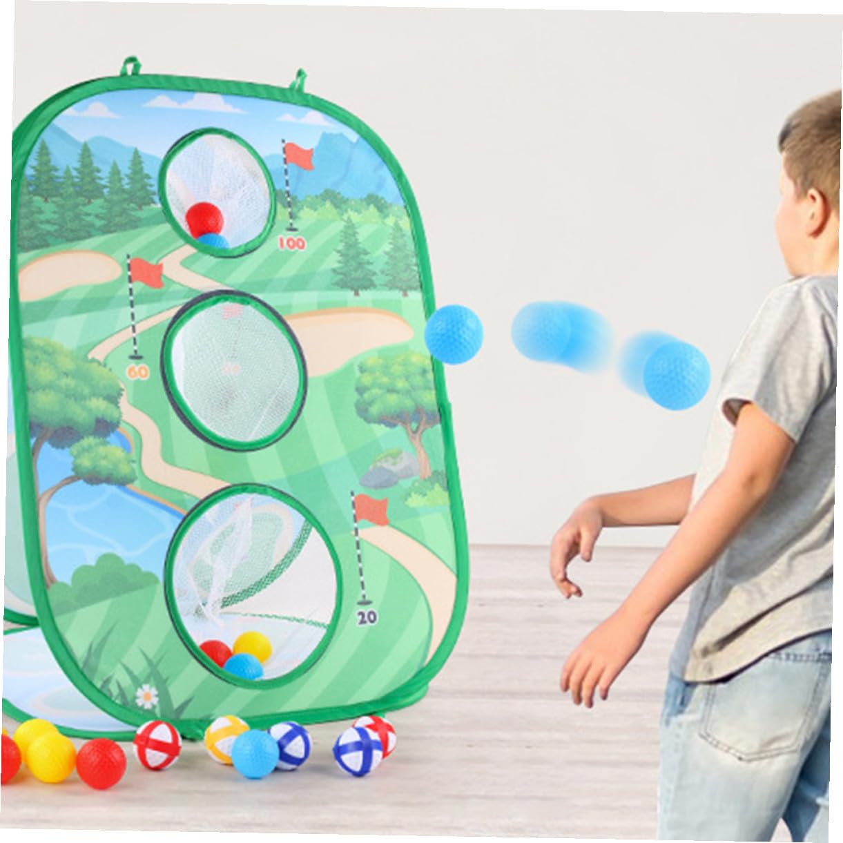 UPKOCH Set da Golf per Ragazzo Ragazza Tappetino da Gioco Portatile e Sacchetti da Lancio, Giocattolo Sportivo per Attività Genitori-figli Indoor e Outdoor, Stimolazione Abilità