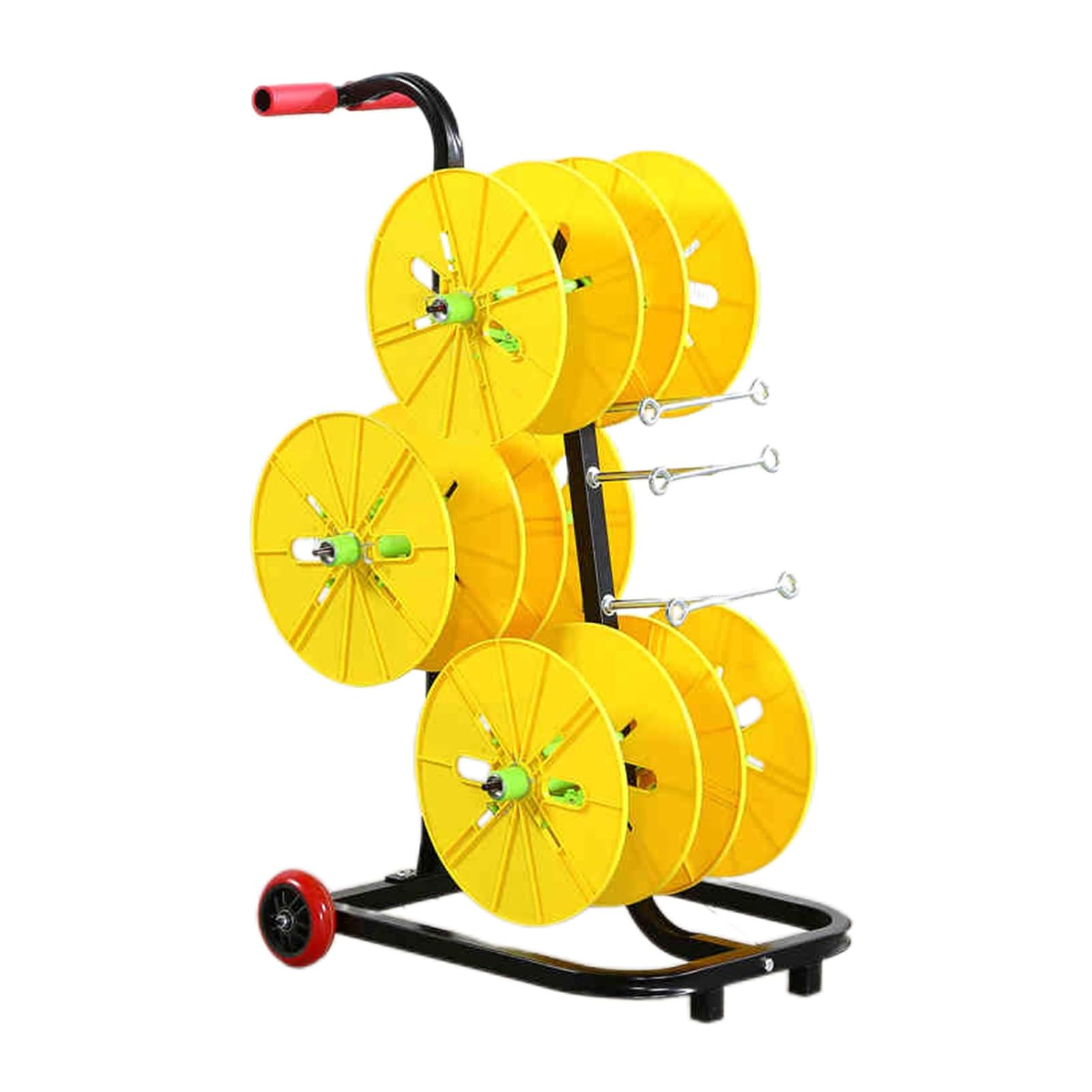 ZFUCMAYL Wire Spool Rack,Wire Spool Rack Dispenser,Transportable 8 Axle Cable Caddy,Work Independently,Mobile Cart for Workplace Efficiency(6 Reel)
