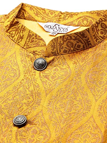 Image of SOJANYA (Since 1958, Men's Silk Blend Grey Kurta Pyjama & Silk Blend Jacket Combo
