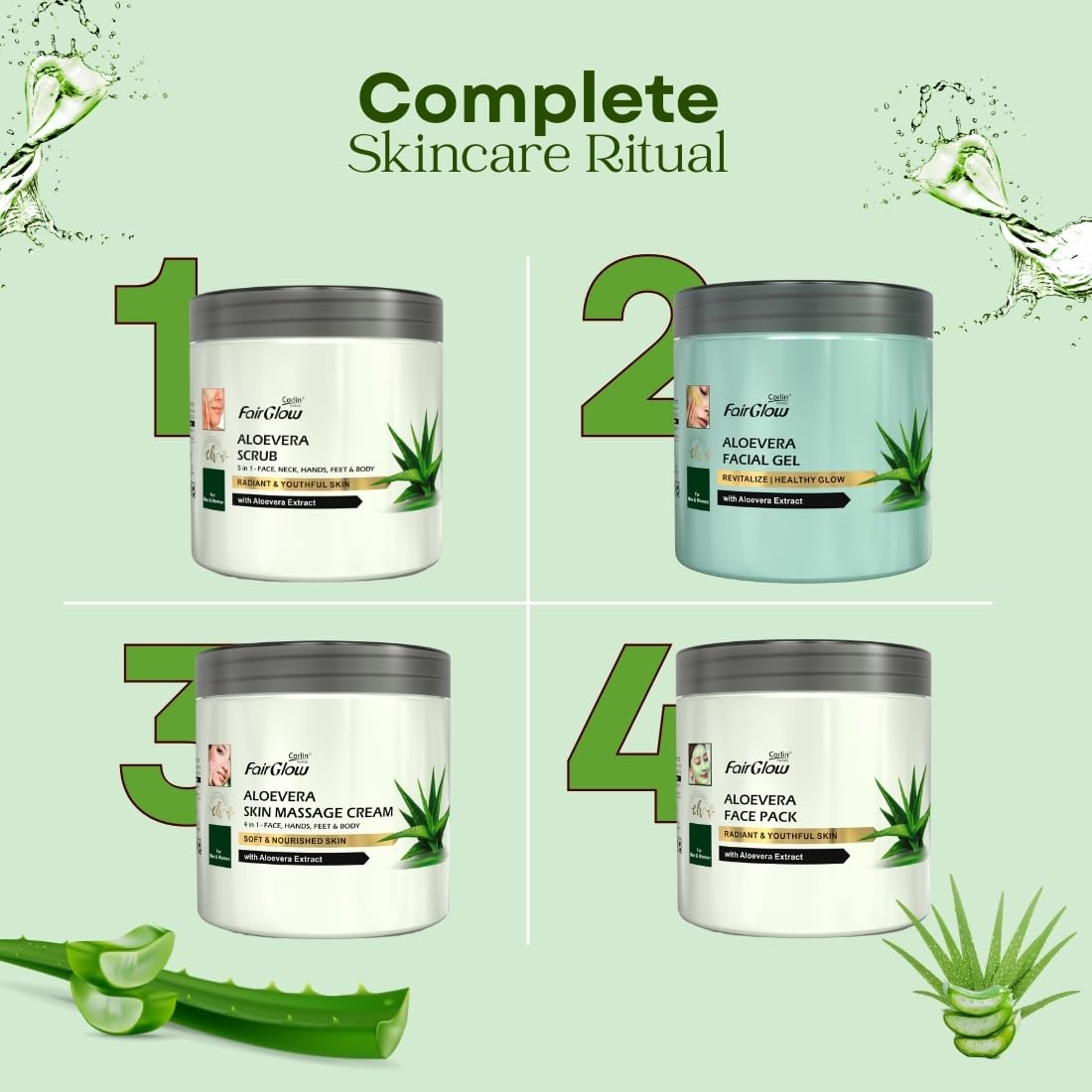 Corlin Fair Glow Aloe Vera Scrub, Gentle Exfoliating Scrub With Aloe Vera Extract, For Face, Neck, Hands, Feet & Body, For Women & Men, 800 g 4