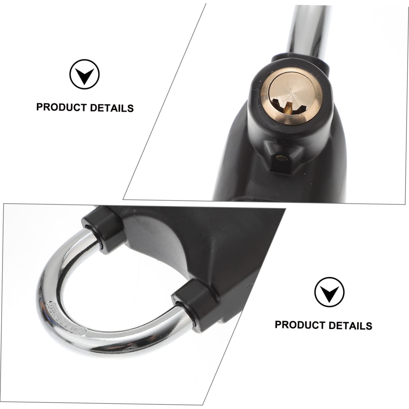 TOYANDONA Lot de 2 Cadenas U pour Vélo Alarme Intégrée et 3 Clés, Alliage D'aluminium Noir, pour Portes Coulissantes et Fenêtres Sécurisées