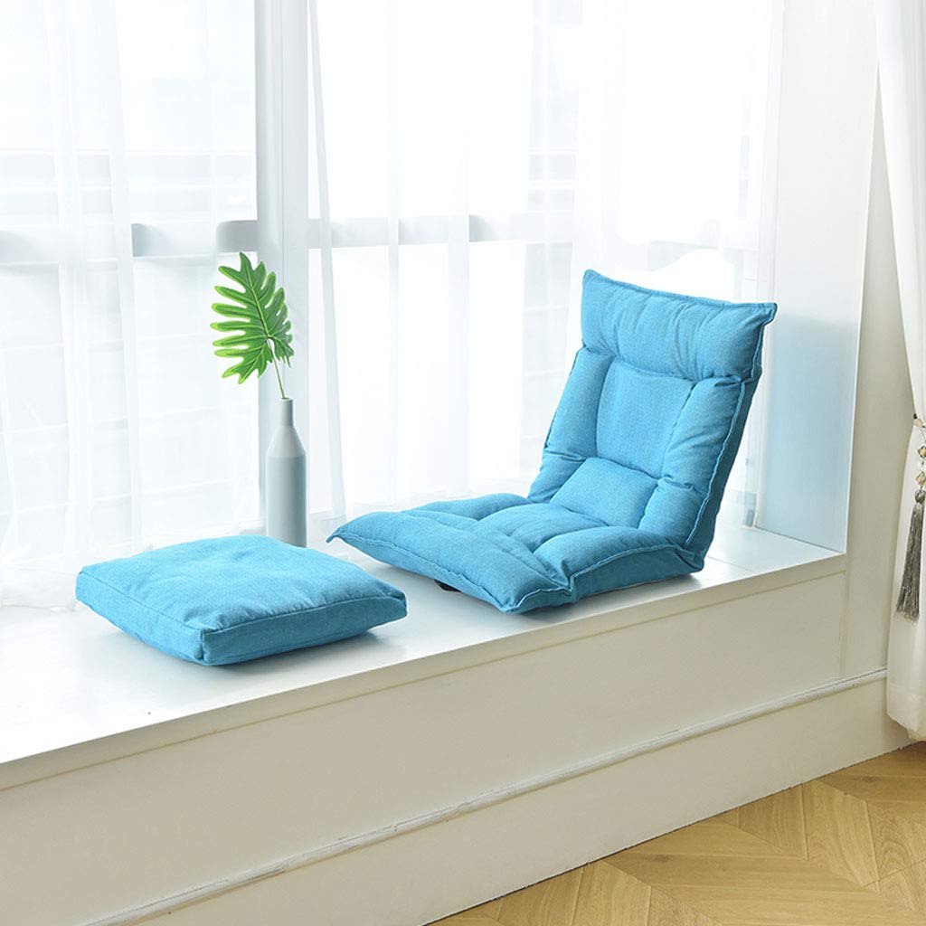 Generisch Silla de suelo plegable Lazy Sofá, silla ajustable sin patas en 14 posiciones con cómodo respaldo para videos de meditación de yoga, no es necesario apoyarse en la pared