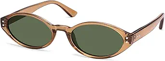 Retro Oval Polarized Sunglasses for Women Chic Cat Eye Trendy 90s Shades UV400 Protection AP3743