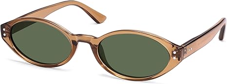 Retro Oval Polarized Sunglasses for Women Chic Cat Eye Trendy 90s Shades UV400 Protection AP3743