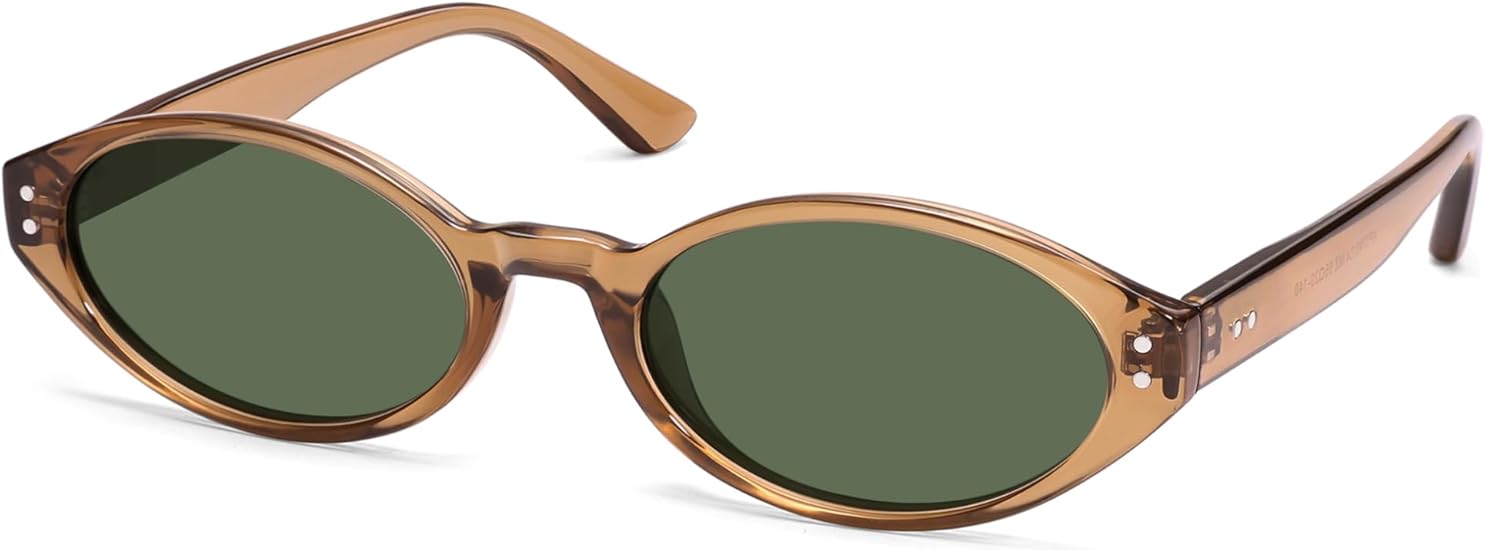 Retro Oval Polarized Sunglasses for Women Chic Cat Eye Trendy 90s Shades UV400 Protection AP3743