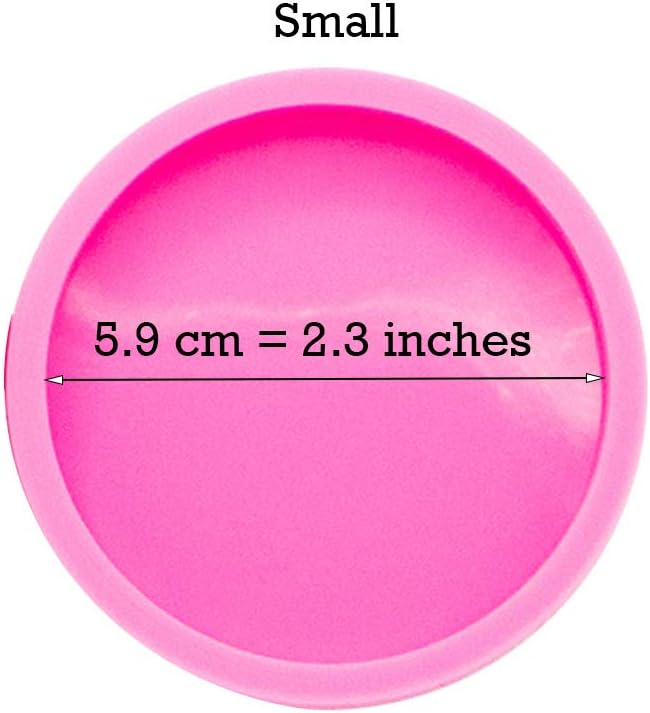 Super Glossy Round Coaster Silicone Mold for Epoxy Resin Casting Molds Resin Coaster Mold Diameter 5.9cm/2.3 inch DIY Candy Desserts Crystal Jelly Pudding Cupcake Baking Molds, Size S