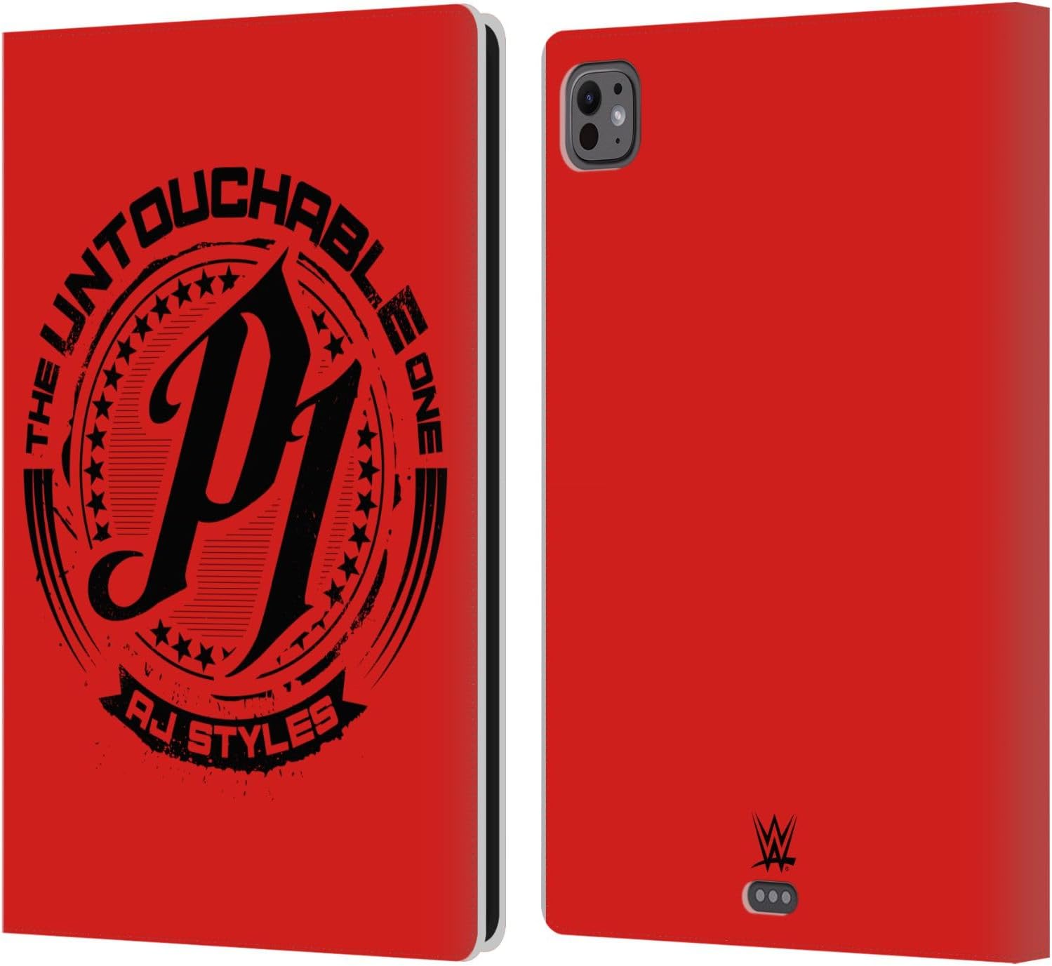 Head Case Designs Officially Licensed WWE AJ Styles Untouchable Red 2017/18 Superstars 3 Leather Wallet Case Compatible with Apple iPad Pro 11 M4 2024