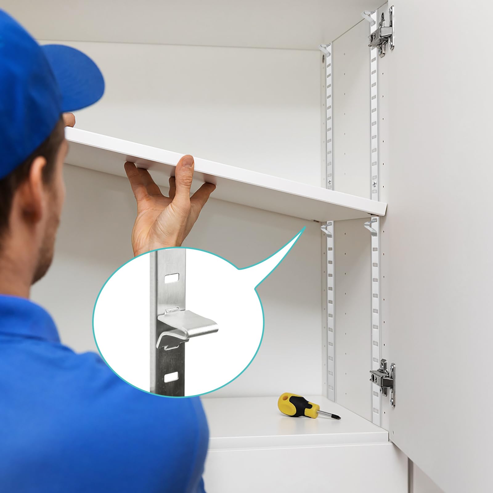Metal Shelf Clips - Heavy Duty & Adjustable -6