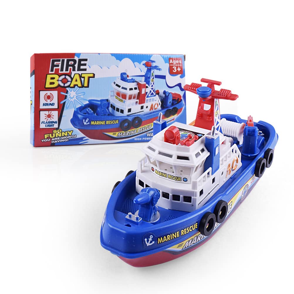 Giocattolo Elettrico della Barca del Fuoco di Salvataggio,Giocattolo del Modello di spruzzatura dell'Acqua con la Luce del Suono della Musica,Giocattoli educativi elettrici per Il