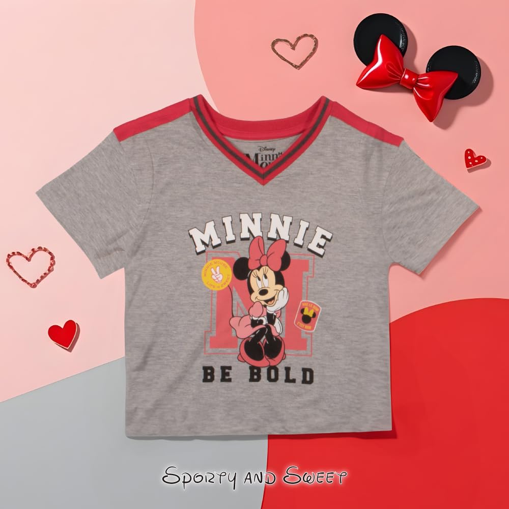 Disney Princess, Lilo and Stitch, Minnie Mouse, Moana y Frozen Girls - Conjunto de 2 piezas - Camiseta de manga corta y falda para niños