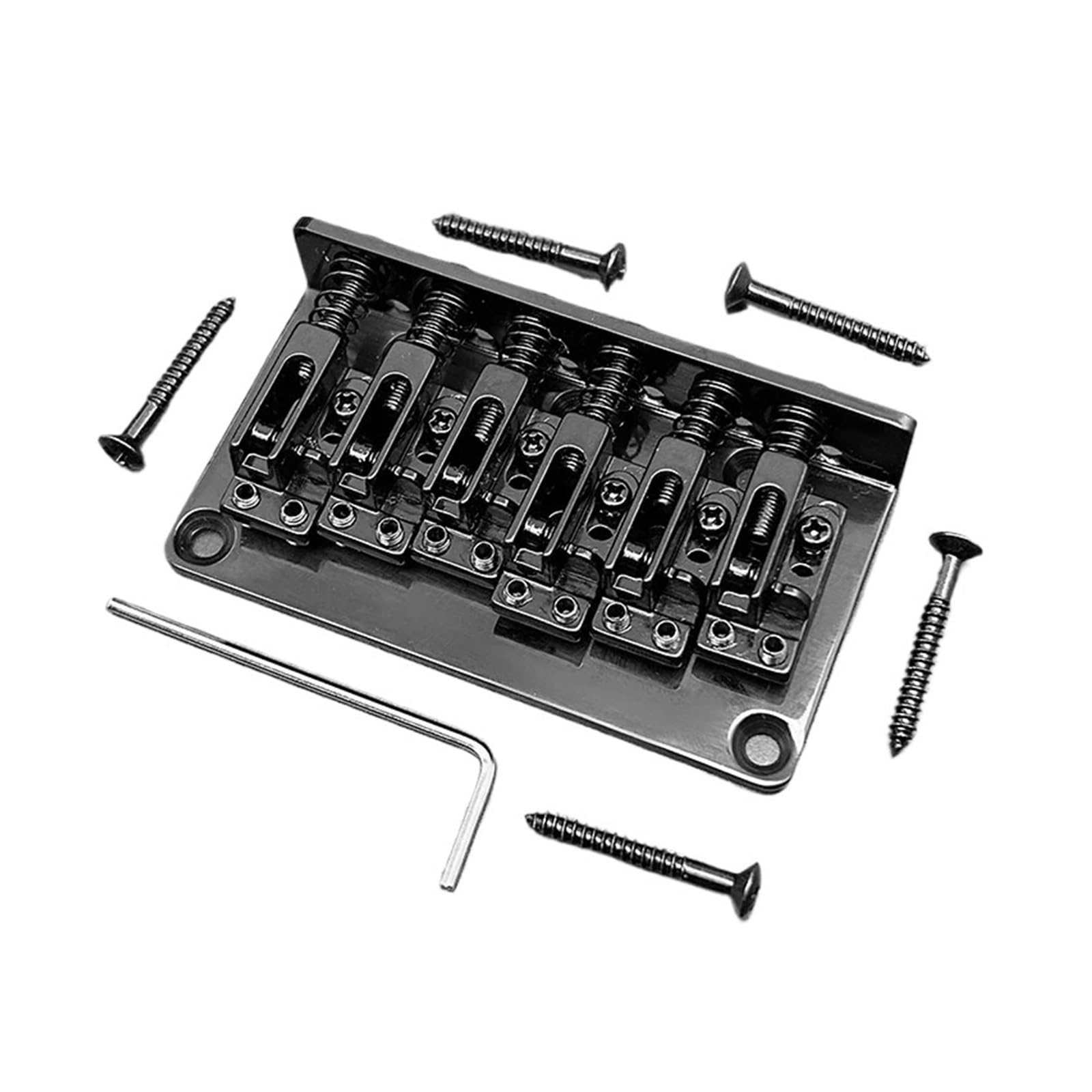 Ponte for chitarra elettrica a 12 corde Hardtail in metallo 73x40.3MM-10.5 Fondo/corpo passante a doppio percorso(Black)