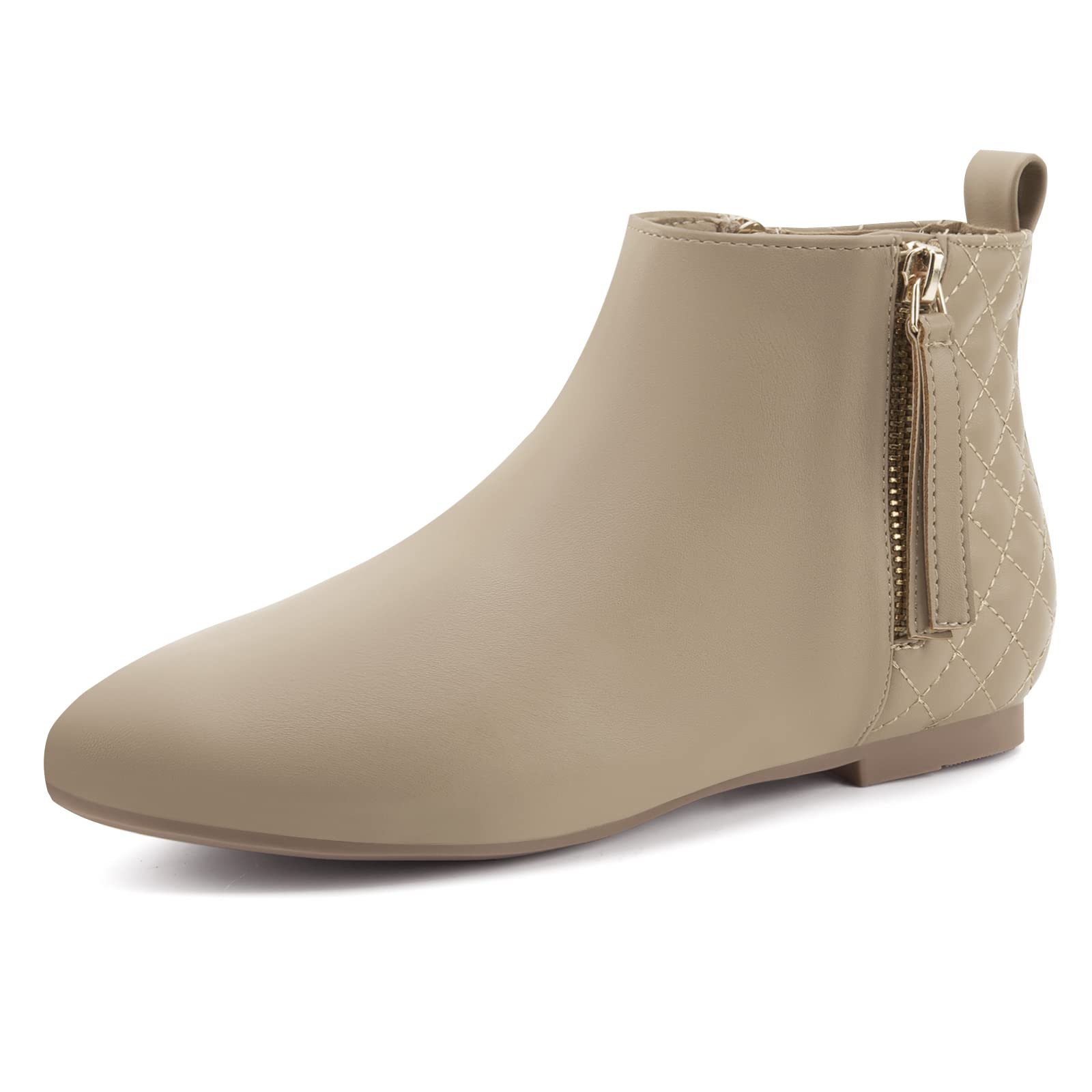 MaxMuxun Women's Ankle Boots Flat Low Heel Zipper/Chelsea Booties Winter Fall Fashion Boots