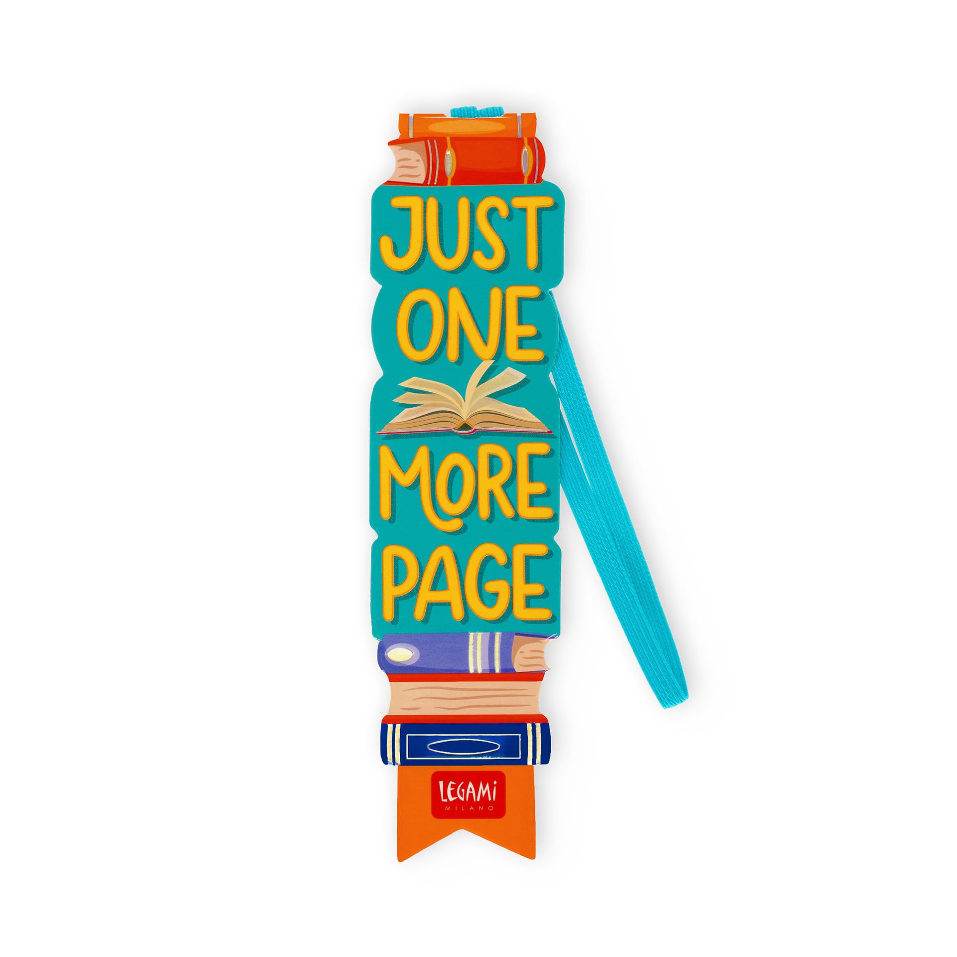 Legami - Bookmark with Elastic Band, FSC Certified Paper, Book Lover Theme, Holds Sengo and Book Closed, 4.7 x 17.5 cm