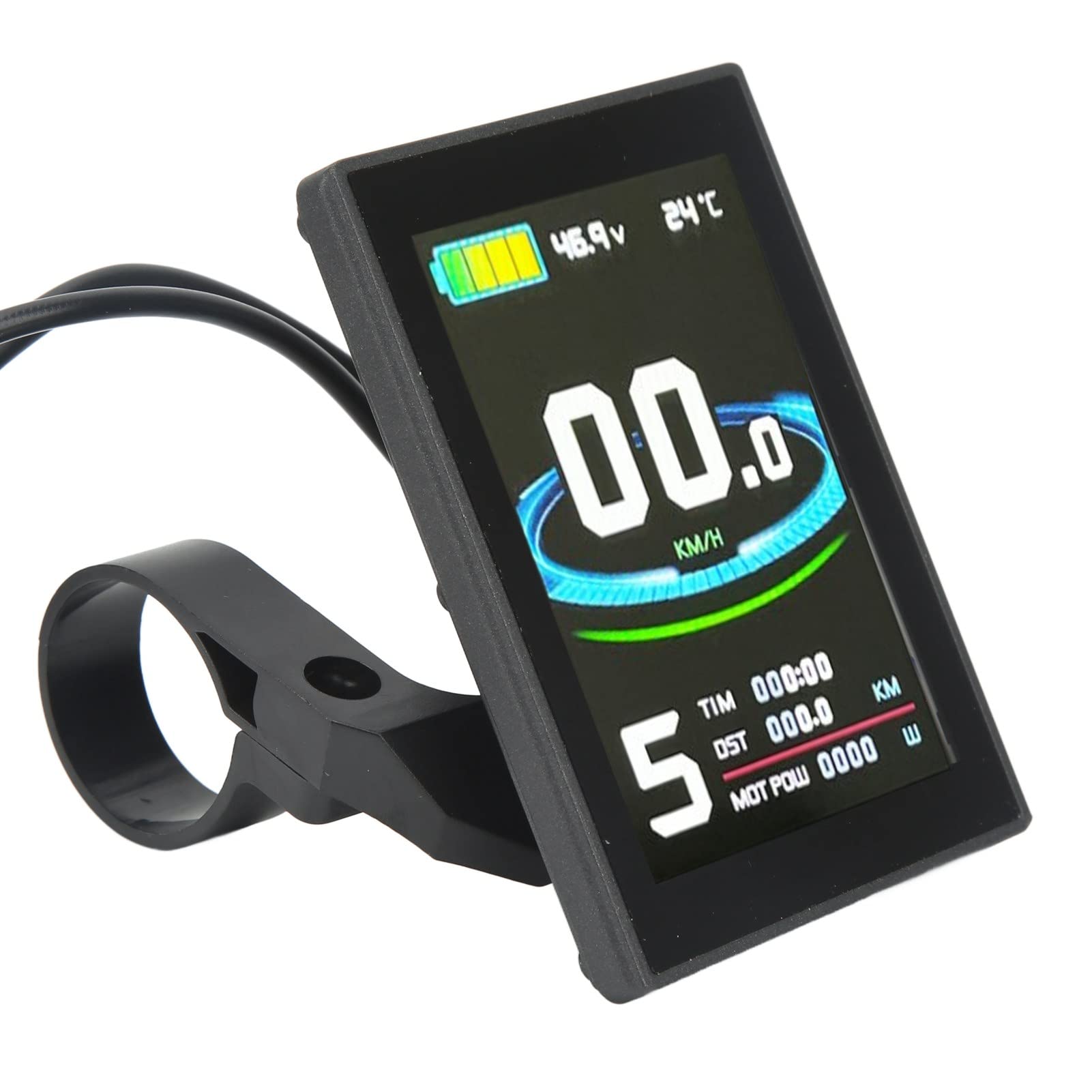 LCD Display Meter, Speedometer, Odometer, Battery Voltage, Power Assist Level, Temperature Monitor for Electric Bicycle