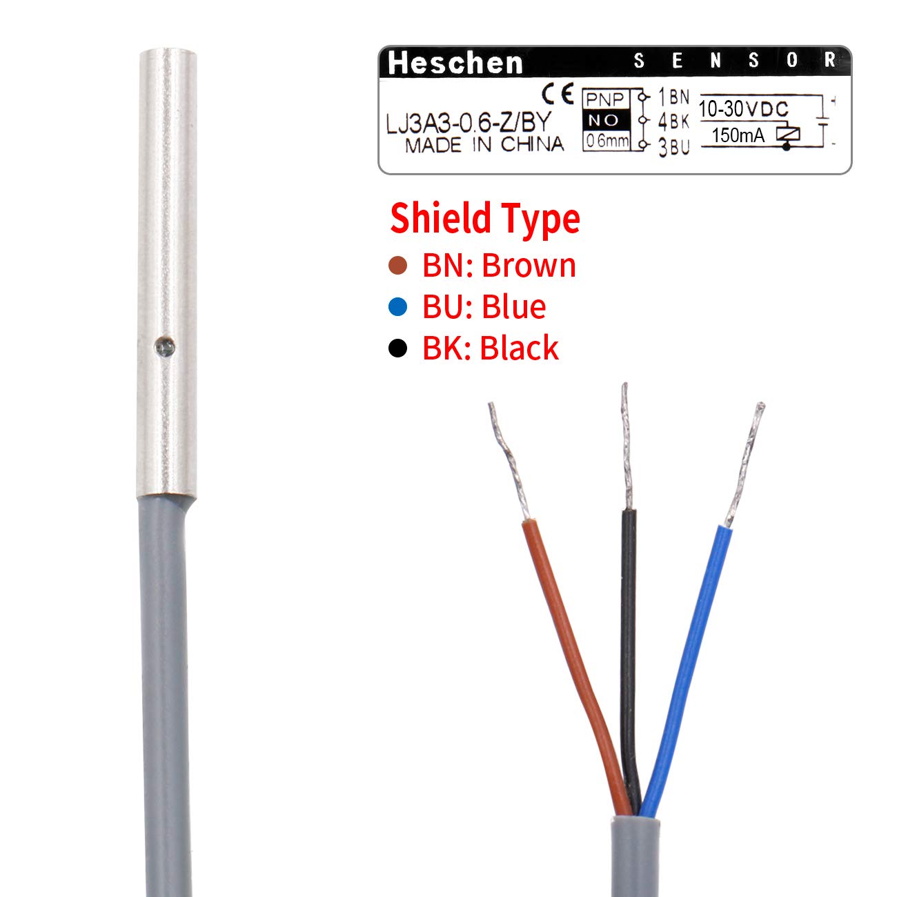 Heschen M3 Induktiver Näherungssensor - 0,6mm Schildtyp 10-30VDC