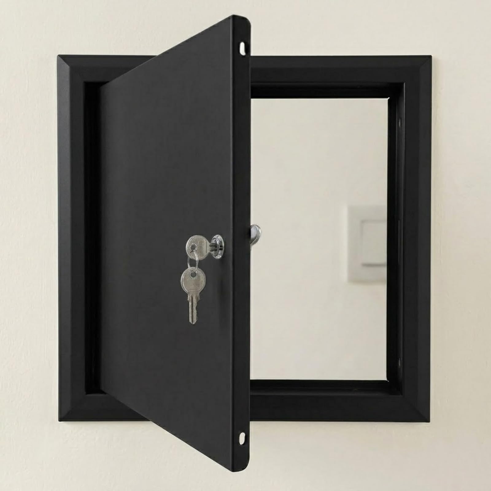 Aluminium Access Panel 300x300mm, Lockable Inspection Hatch for Wall & Ceiling, Flush Fit Revision Door for Plumbing & Electrical, Secure Metal Cover(Black,60x75cm)