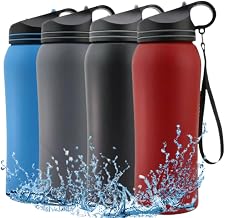 Garrafa de Água Resistente 800 Ml Aço Inox Inquebrável Portátil, Livre De BPA, Viagem, Academia e Caminhada,Passeio (Cinza)