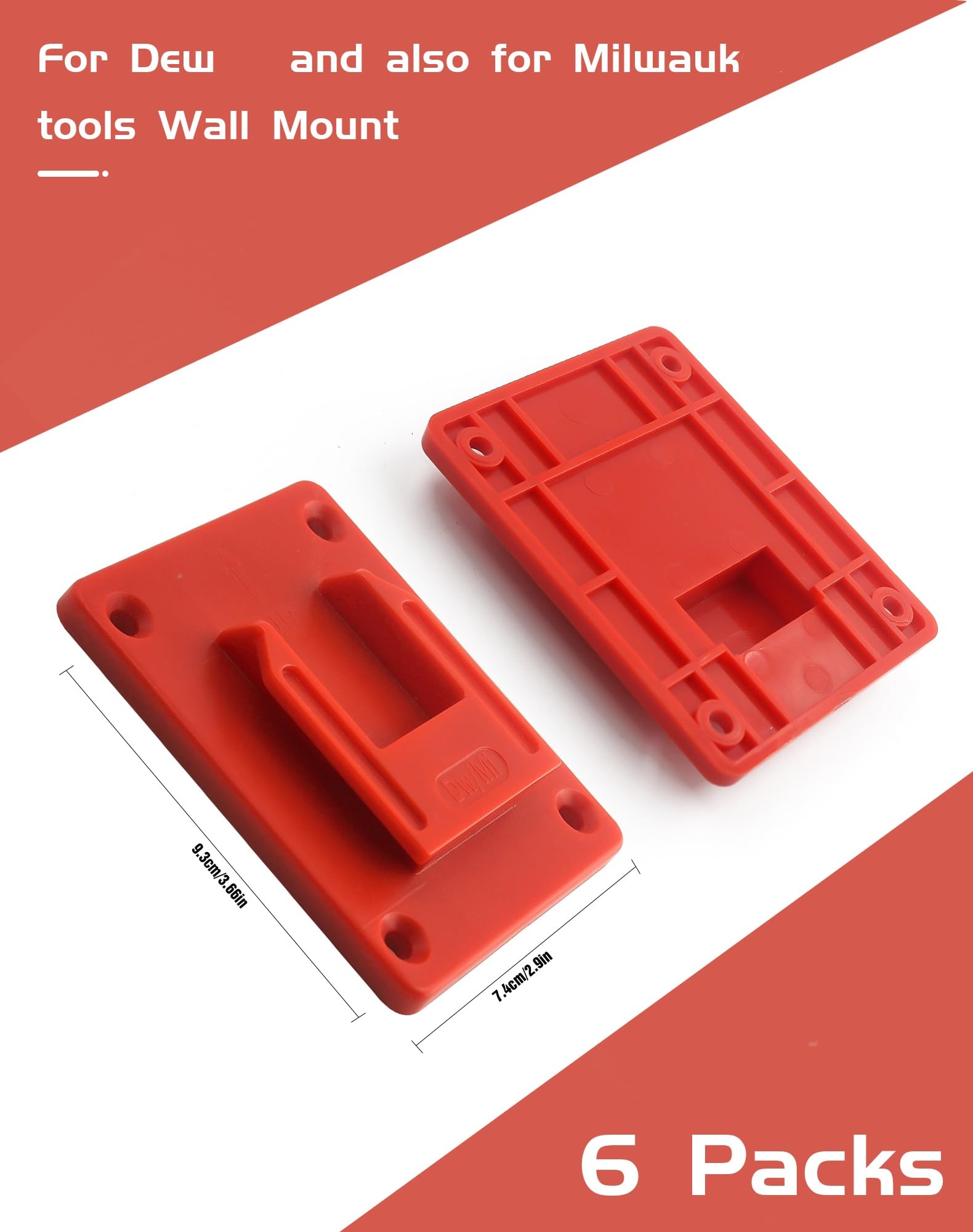 Lot de 6 supports à outils pour Milwaukee M18 18 V, support mural pour perceuse, rangement d'outils électriques, rangement d'atelier pour chantiers de construction, équipements agricoles