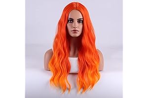 Women's Orange Ombre Flame Fire Wig