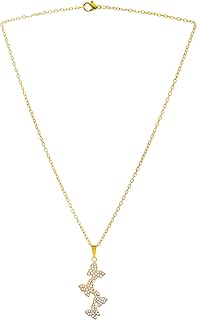 سلسلة نسائي استانلس ستيل بتصميم 4 فراشة ذهبي