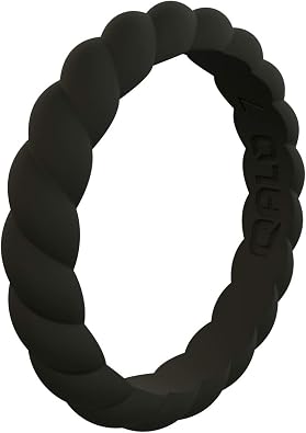 QALO Stackable Rubber Engagement Rings for Women Flexible Skin-Friendly Silicone Wedding Bands for Her Lightweight All-Day Wearable Rubber Wedding Ring Durable Design for Outdoor, Active Use