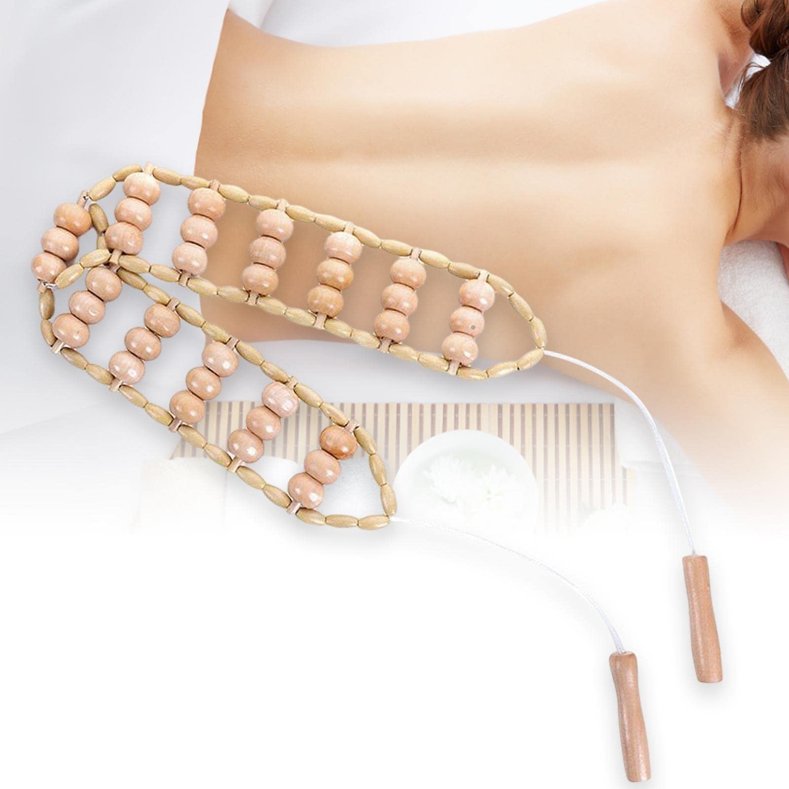 5 Rodillos de Madera para Masaje Linfático Corporal, Alivio de La Celulitis Y El Dolor Muscular.