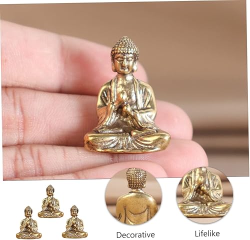 Miniatura 6 de BESPORTBLE 21 piezas de adornos decorativos de Buda, figuras de Buda, mini adorno de Buda, adornos de escritorio, de latón, Sakyamuni, Buda de