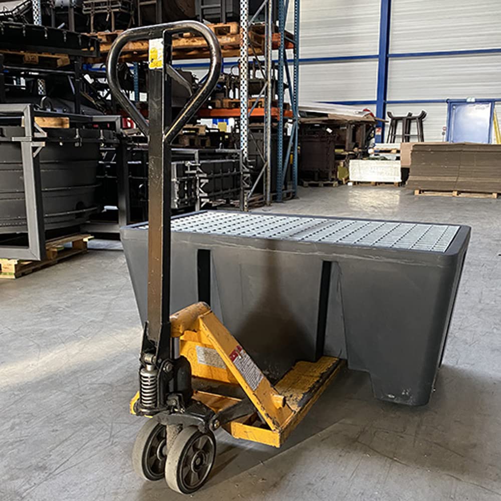 Bac de rétention 300L pour 2 fûts avec caillebotis noir - Fabrication française