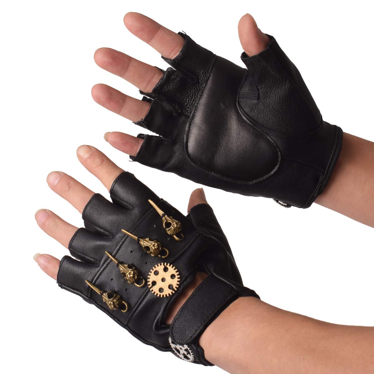 GRACEART Gants Steampunk gothique Hommes Fingerless Mittens