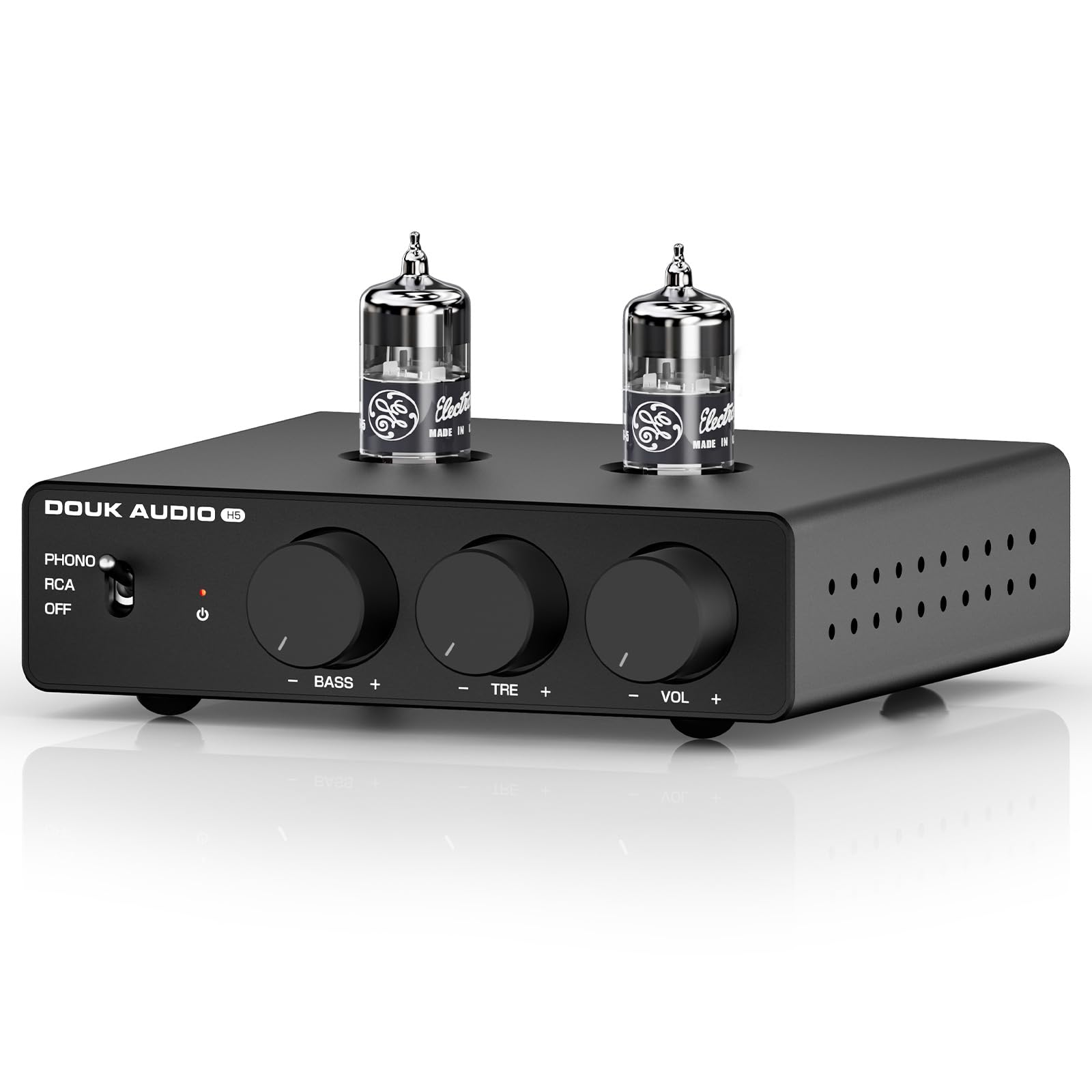 Douk Audio Preamplificatore tubolare MM Phono livello HiFi preamplificatore stereo con filtro passa-basso, uscita subwoofer | Amplificatore audio Tube Preamp