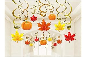 36 Pack Autumn Thanksgiving Swirls Hanging Decorations - No DIY Required