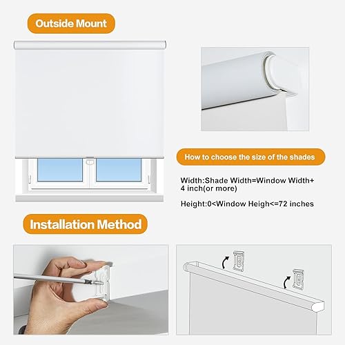 Miniatura 6 de Persilux Persianas enrollables 100 % opacas y sin cordones para ventanas, con aislamiento térmico para puertas, hogar y sala de estar, montaje