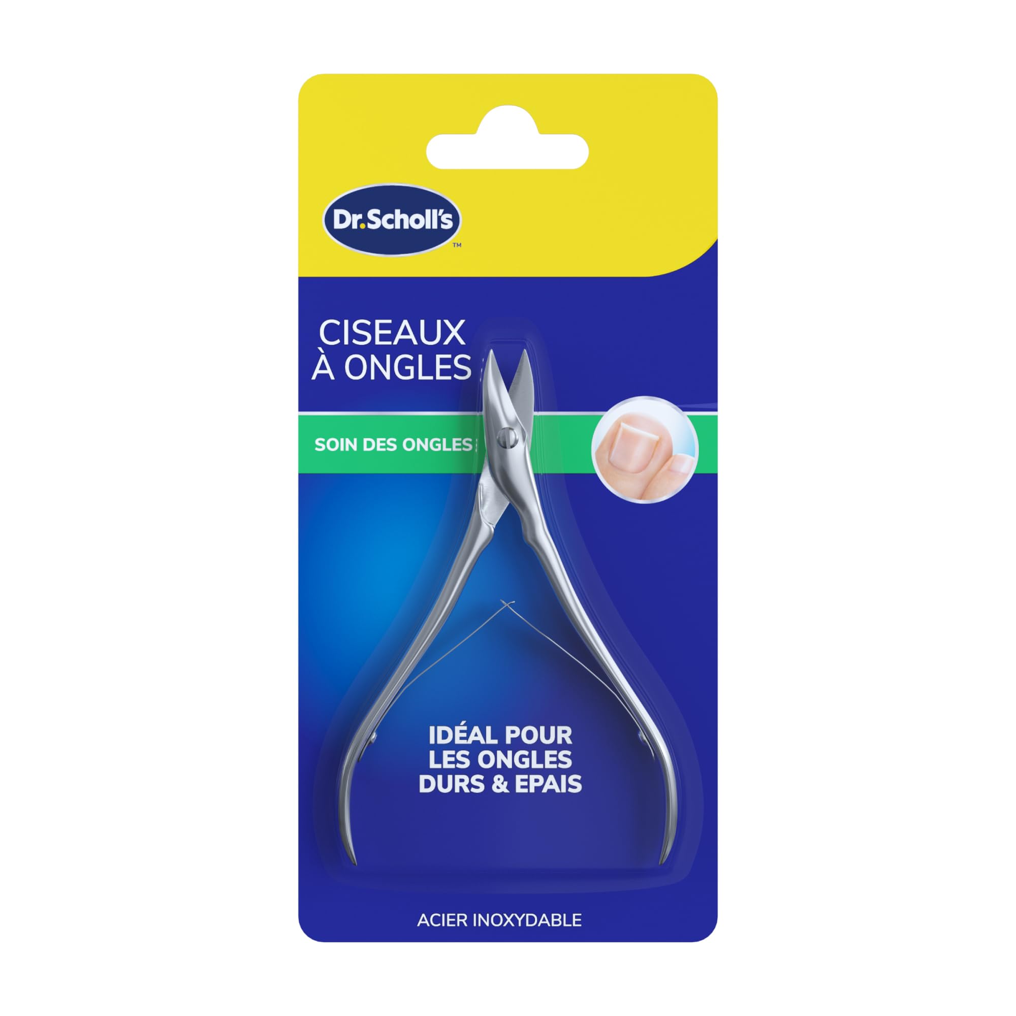 Dr. Scholl’s Ciseaux pour Ongles de pied - Coupe-ongles robuste en Acier Inoxydable Durable pour ongles épais, Ciseaux de précision conçu pour couper les ongles de main et de pied, 1 pièce
