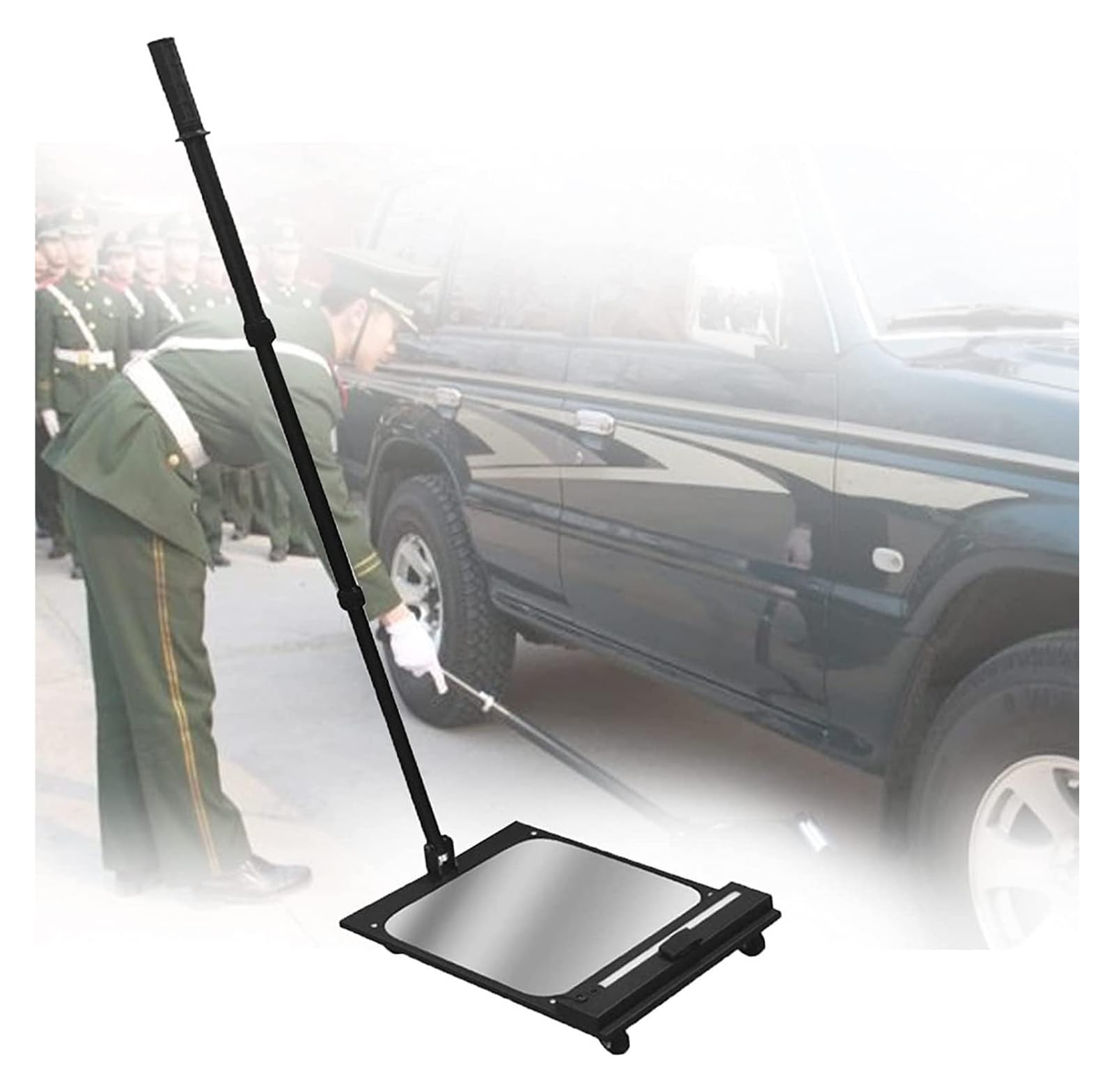 YNIYUJKL Under Vehicle Inspection Mirror, Vehicle Inspection Mirror With Led Light, Adjustment Length 50-110Cm