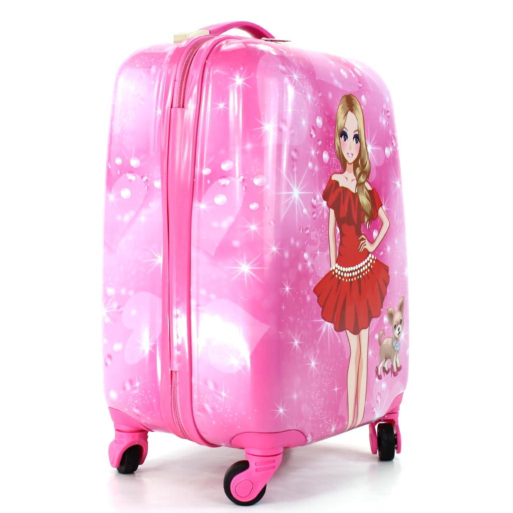 Genérico Maleta Infantil de Cabina Trolley Infantil Fantasia Estampados Equipaje de Mano 4 Ruedas giratorias 360 Grados 20x30x40cm (Princesas)