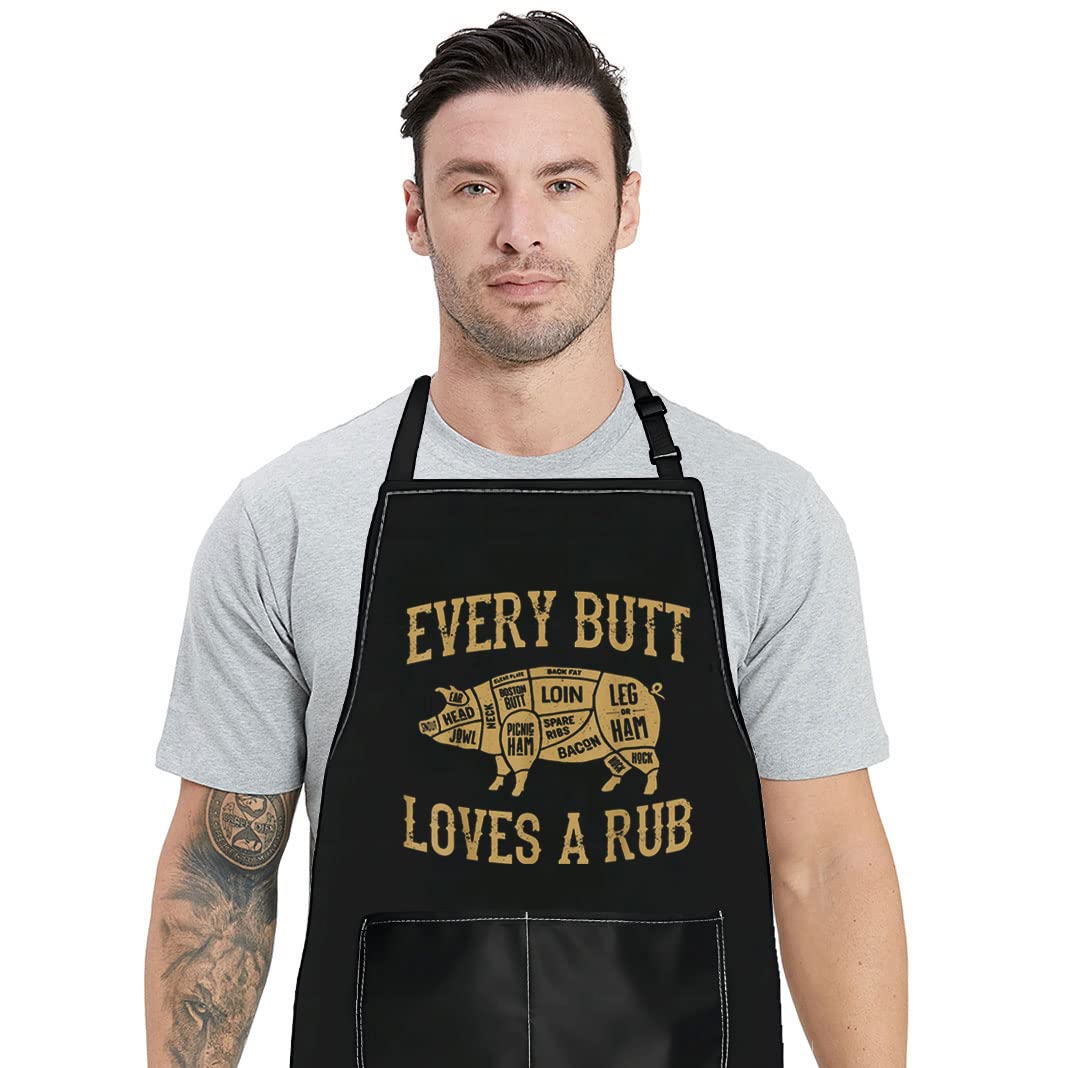 BWWKTOP Funny Pig Pork BBQ Grilling Apron With ...