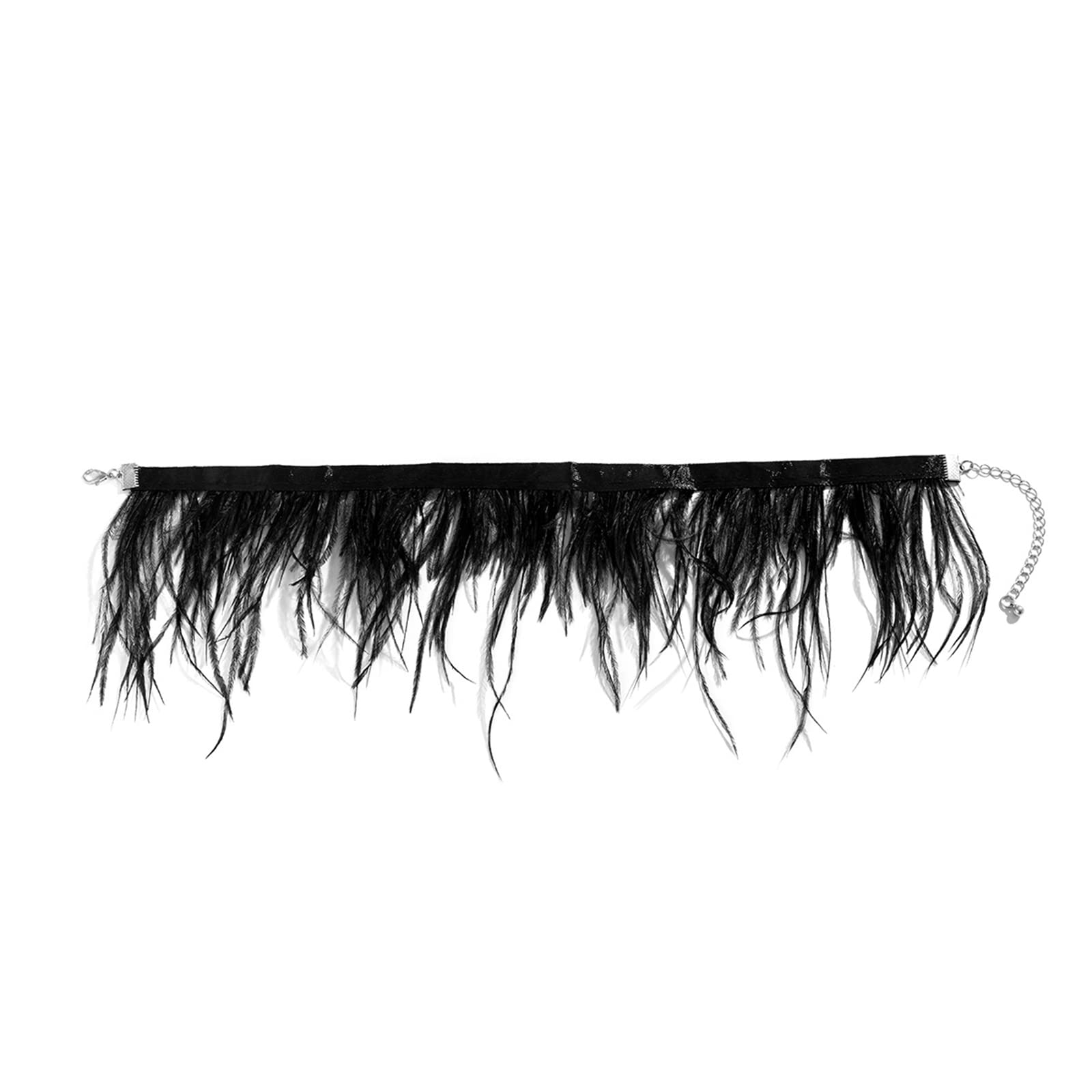Jiingekk Women's Black Unique Feather Choker Necklace Vintage Clavicle Chain Jewelry Fashion Gothic Neck Chains Party Accessories