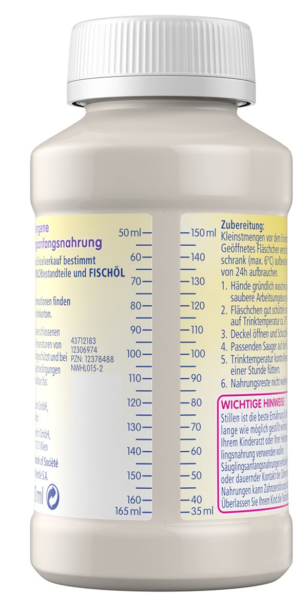 Nestlé Beba HA Pre Anfangsmilch von Geburt an trinkfertig Portionsflaschen, 32er Pack (32 x 90 ml)
