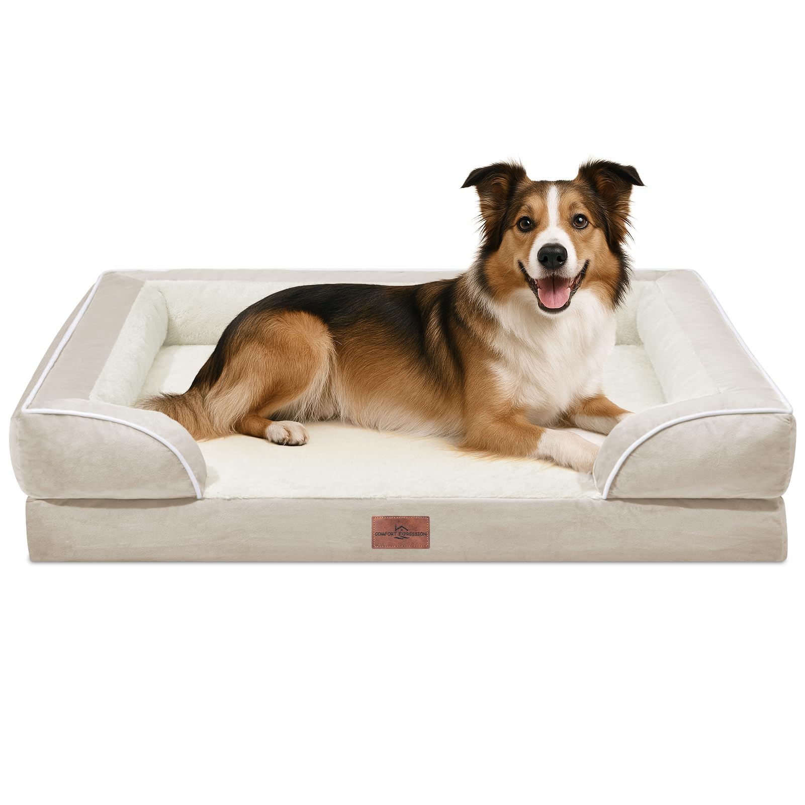 Comfort Expression Large Dog Beds Waterproof Orthopedic Foam Dog Beds for Large Dogs Sofa Comfy Pet Bed with Washable Removable Cover & Non-Slip Bottom โ image 1